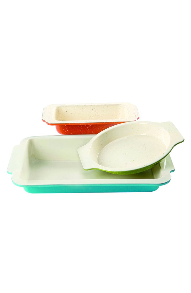 Gibson ColorSplash Imbue 3 Piece Carbon Steel Nonstick Bakeware Set, Main, color, Blue