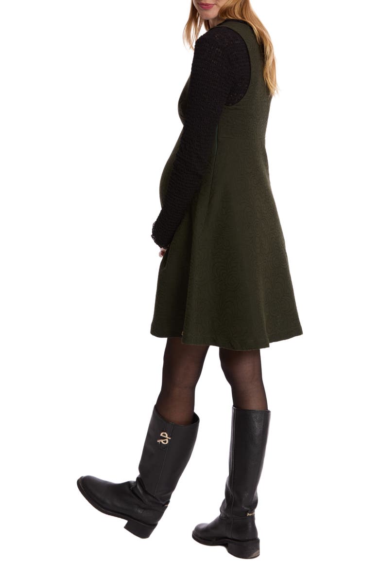 Cache Coeur Charlotte Maternity and Nursing Pinafore Dress, Alternate, color, Khaki