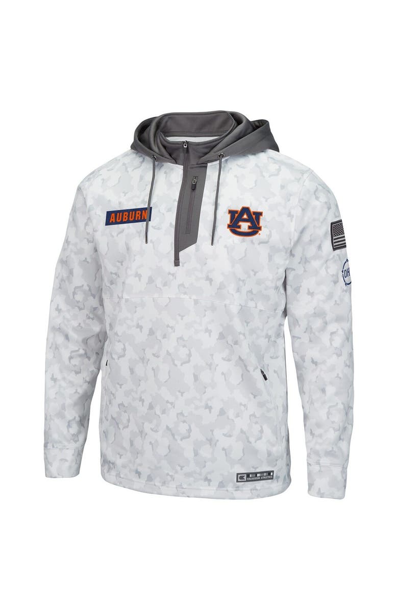 COLOSSEUM Men's Colosseum Arctic Camo Auburn Tigers OHT Military Appreciation Quarter-Zip Hoodie, Alternate, color, Arctic Camo