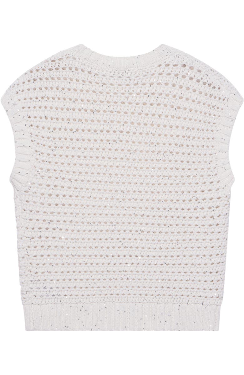 MINT VELVET Sequin Cotton Top, Alternate, color, Ivory