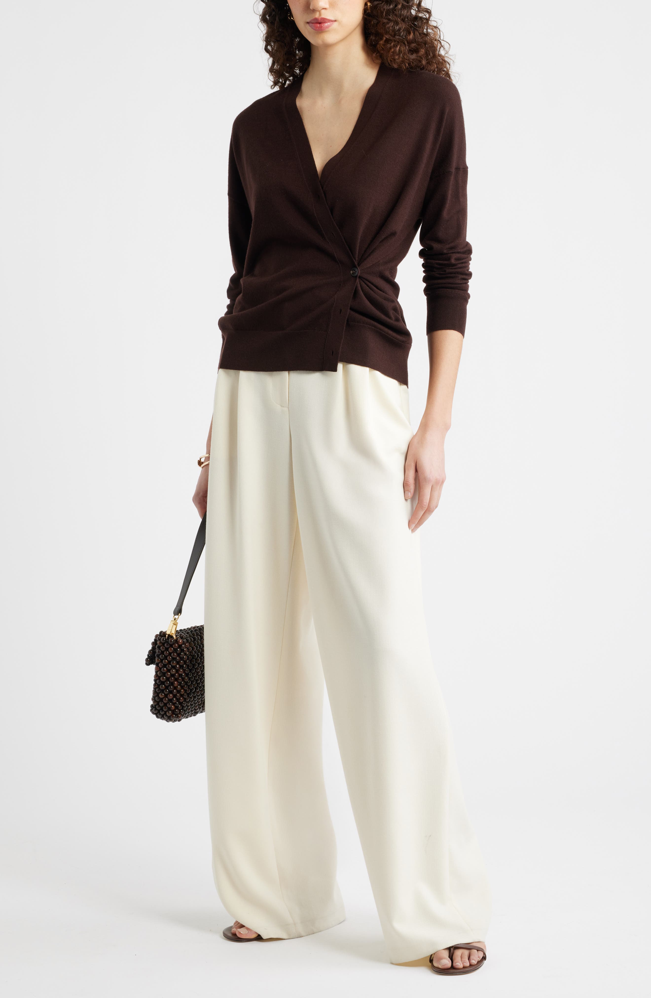 Asymmetrical Wool Blend Cardigan - image 4