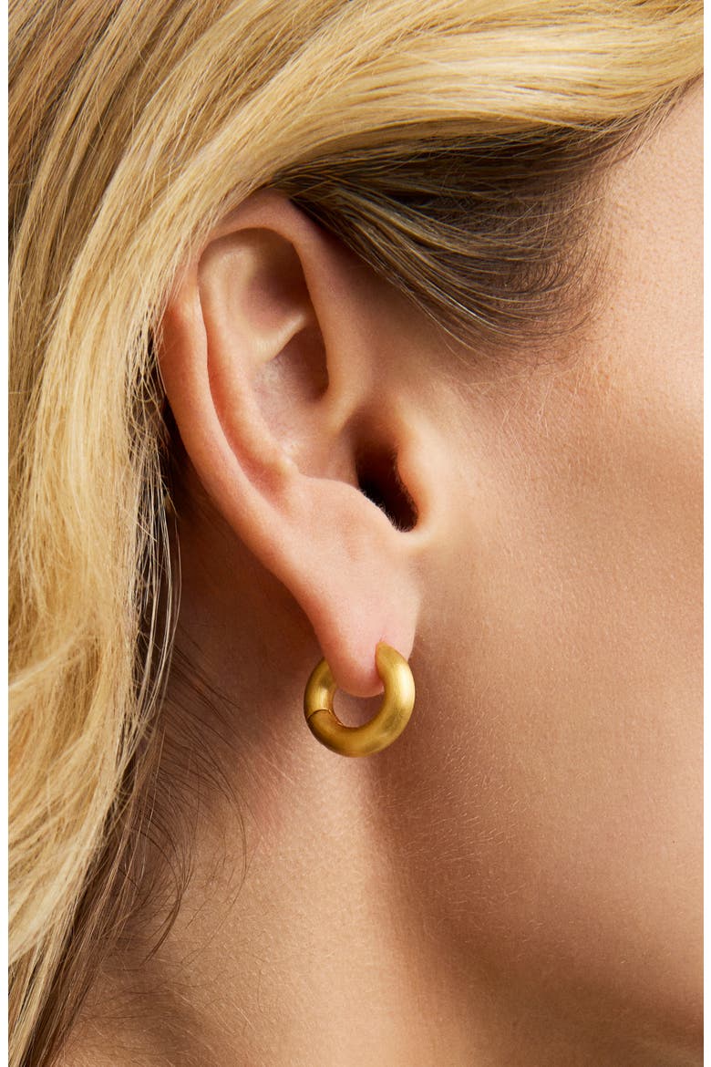 Dune Crescent Huggie Hoop Earrings, Alternate, color, GOLD