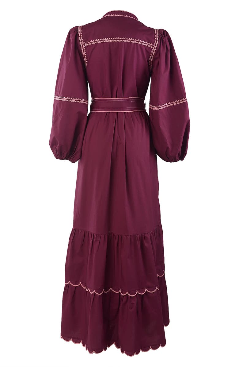 Celina Moon Myrna Long Sleeve Maxi Dress, Alternate, color, Red