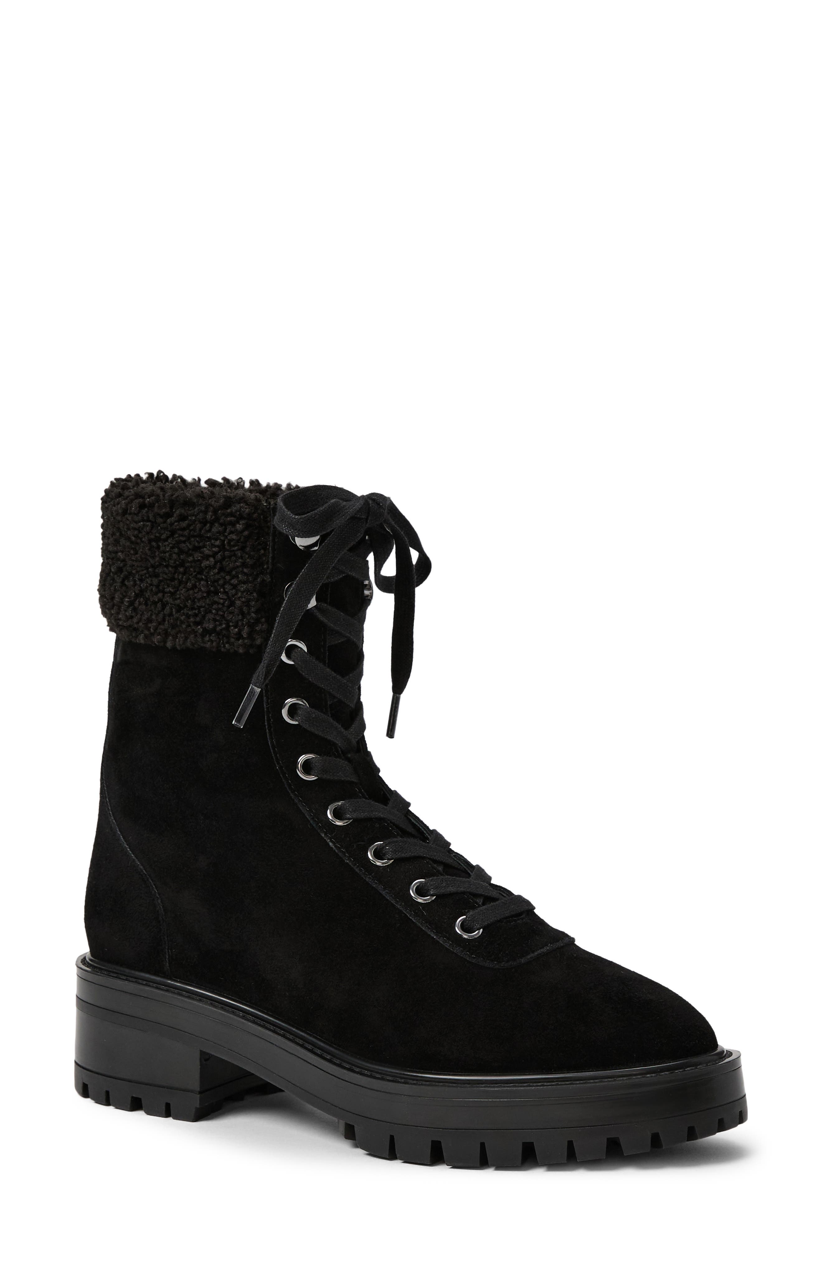 PAIGE Briar Faux Shearling Bootie, Main, color, Black