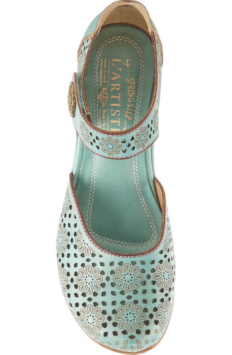 L'Artiste by Spring Step Americana Ankle Strap Clog, Alternate, color, Sky Blue