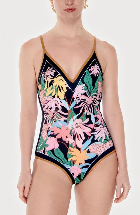Blush Jungle Reversible V-Neck One-Piece Swimsuit