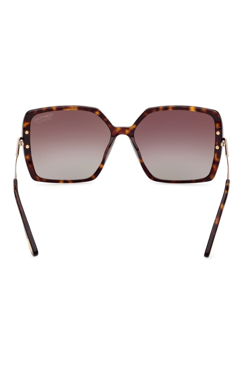 Joanna 59mm Polarized Butterfly Sunglasses, Alternate, color, DARK HAVANA / BROWN POLARIZED