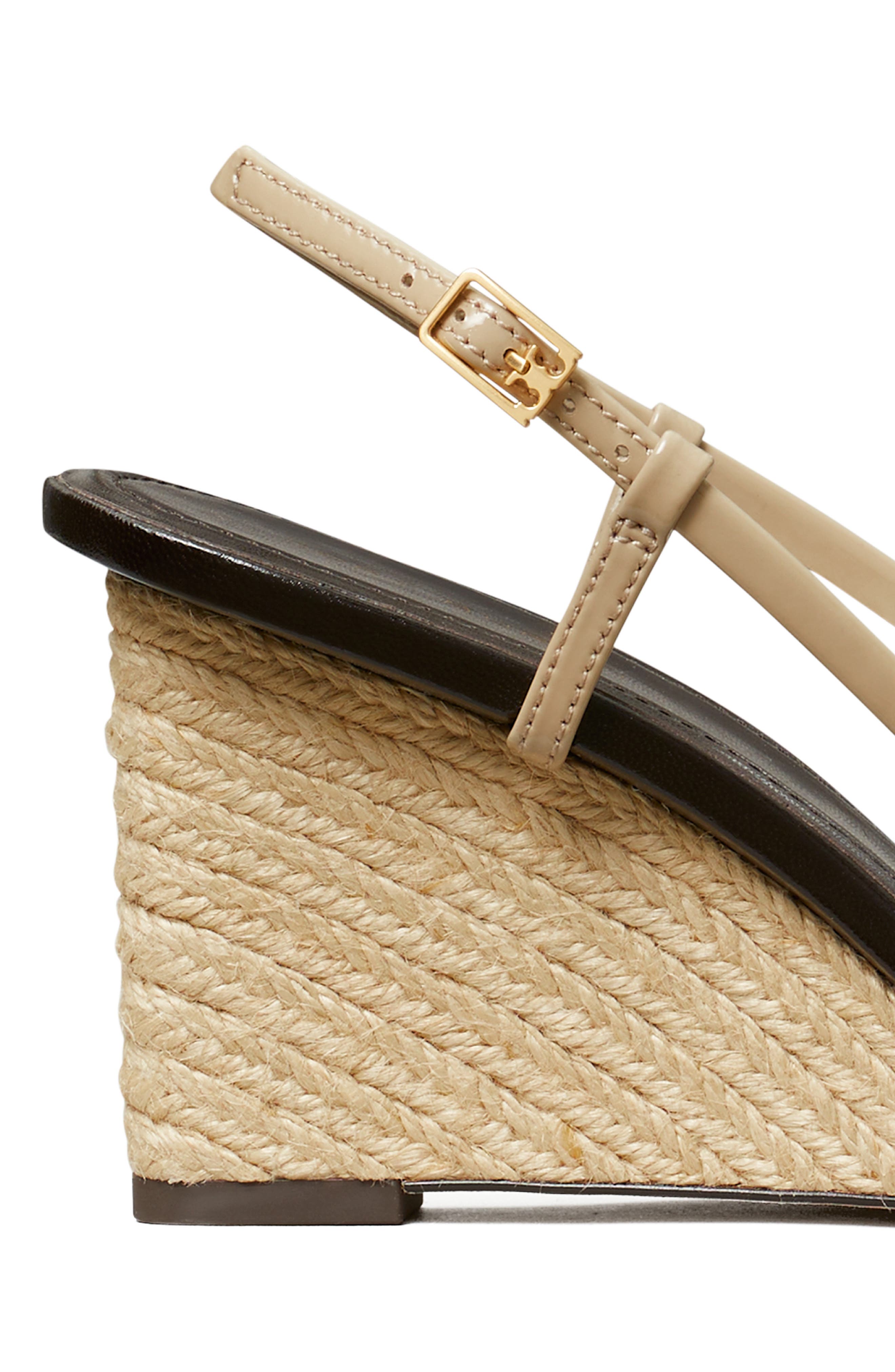Wedge Espadrille Sandal, Alternate, color, PINK BRICK / TAUPE / COCO