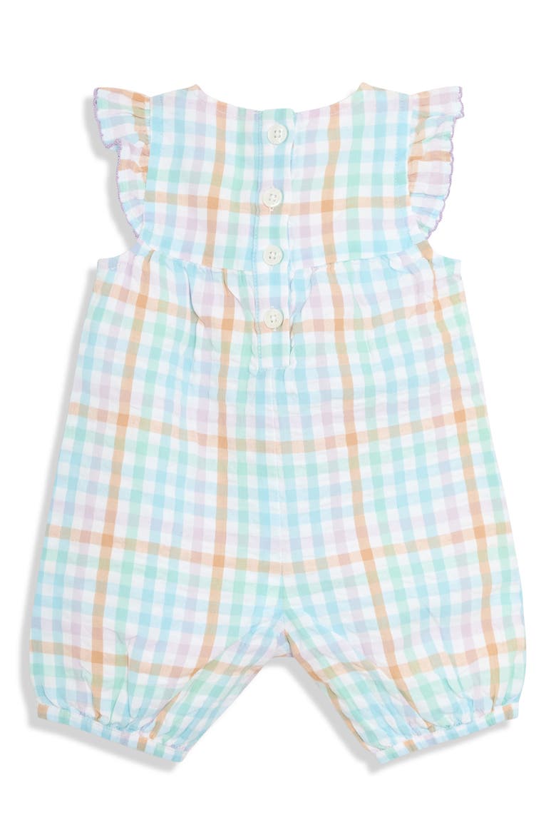 Fruit Embroidered Cotton Romper, Alternate, color, BLUE/ YELLOW