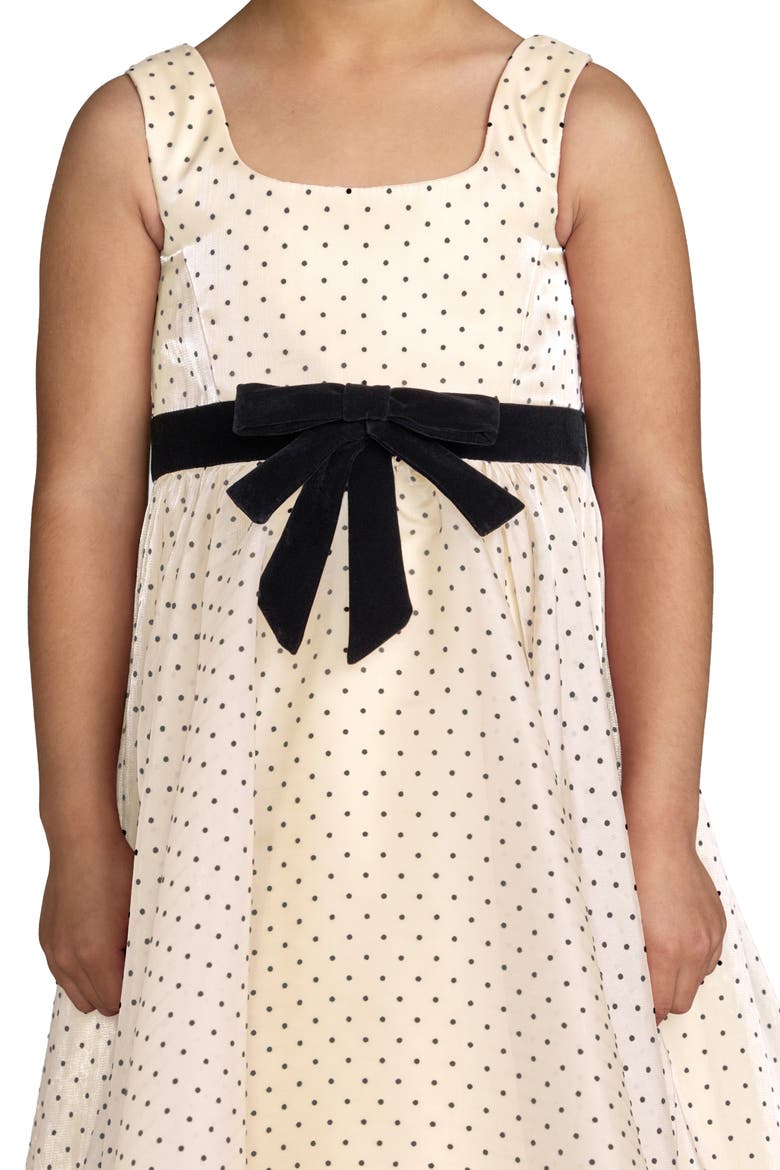 Girls Polka Dot Chiffon Maxi Dress with Bow Sash, Alternate, color, Ivory