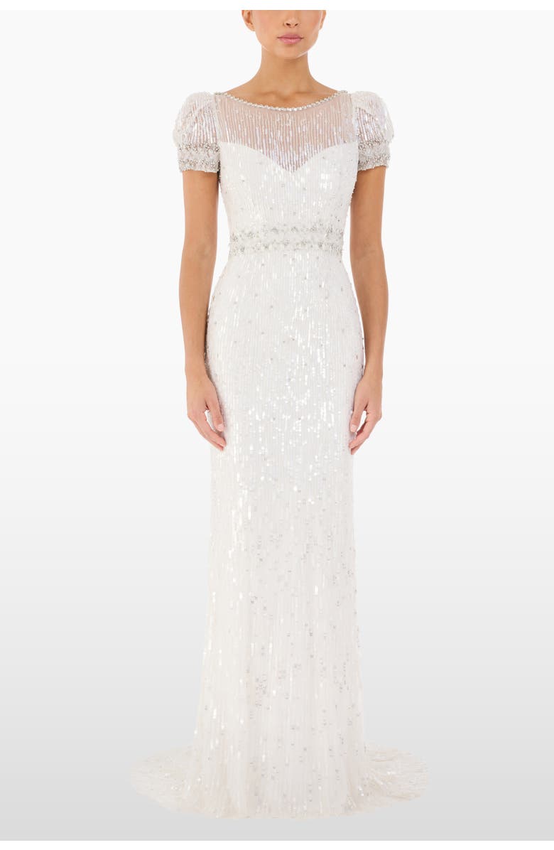 Jenny Packham Sungem Sequin-Embellished Dress, Alternate, color, Ivory