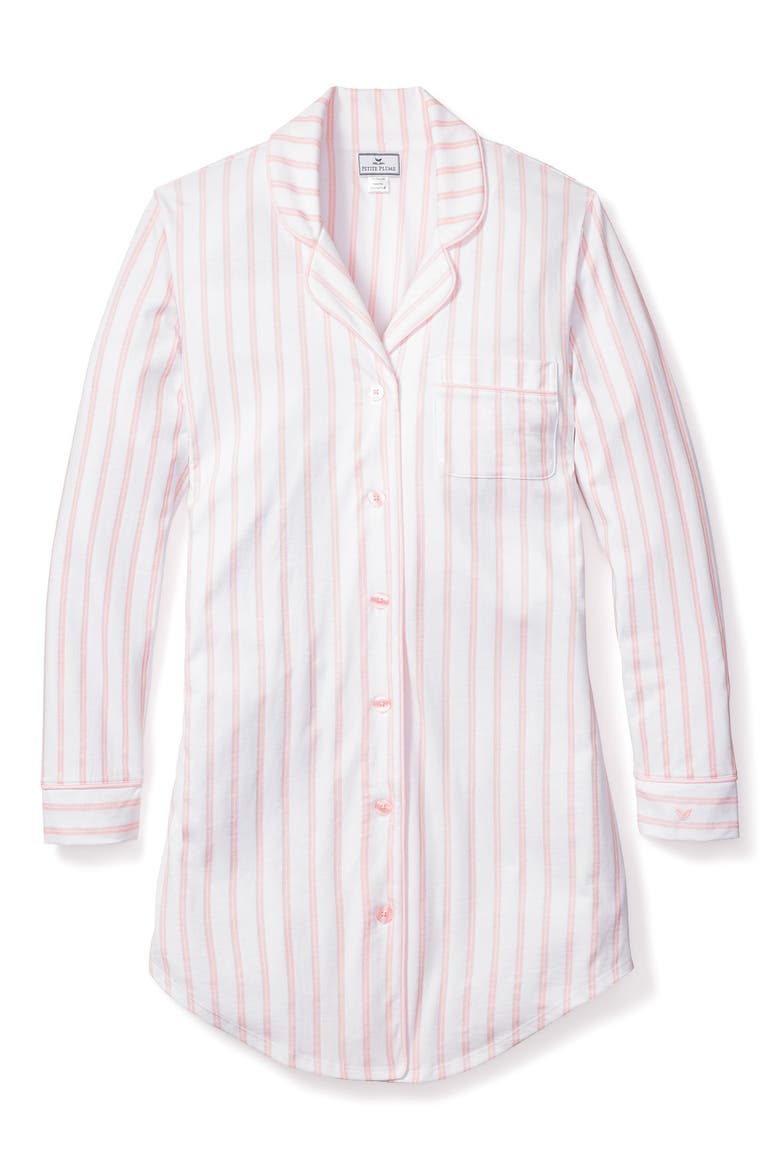 Pink Stripe Cotton Nightshirt, Alternate, color, PINK