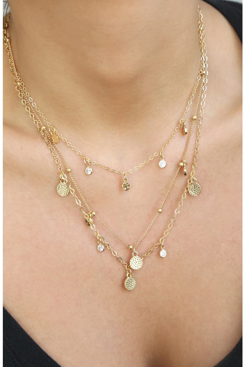 Multistrand Necklace, Alternate, color, GOLD
