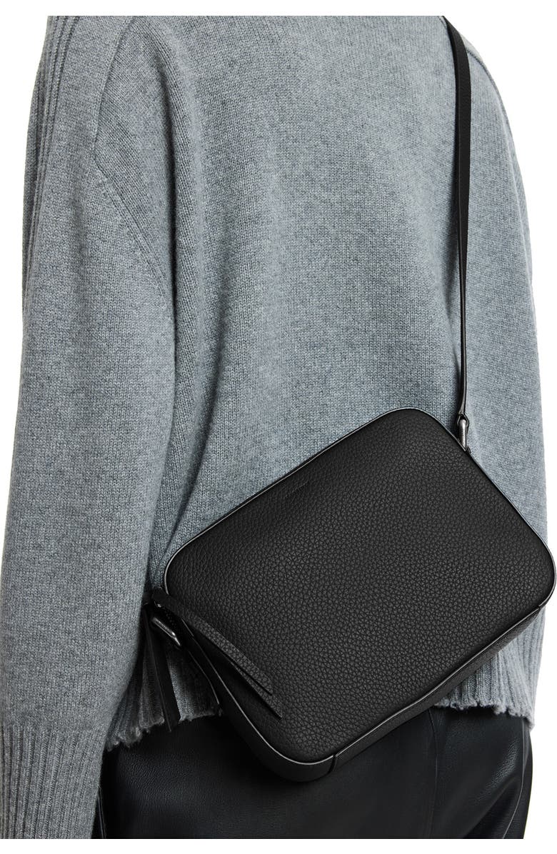 AllSaints Leather Camera Crossbody Bag, Alternate, color,