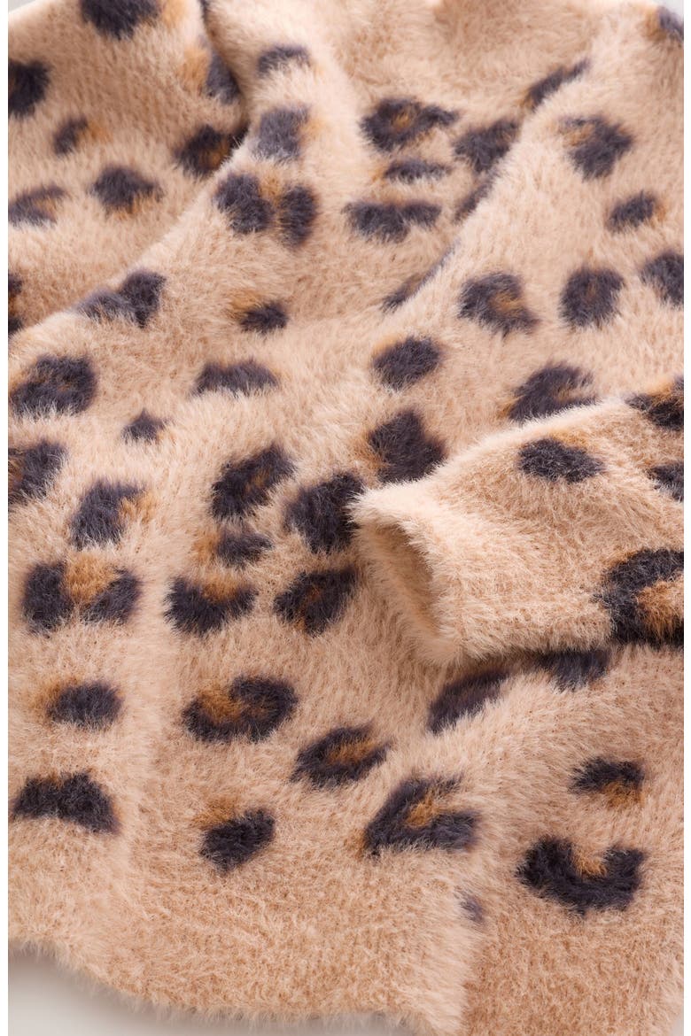 Kids' Leopard Print Knit Sweater, Alternate, color, NEUTRAL