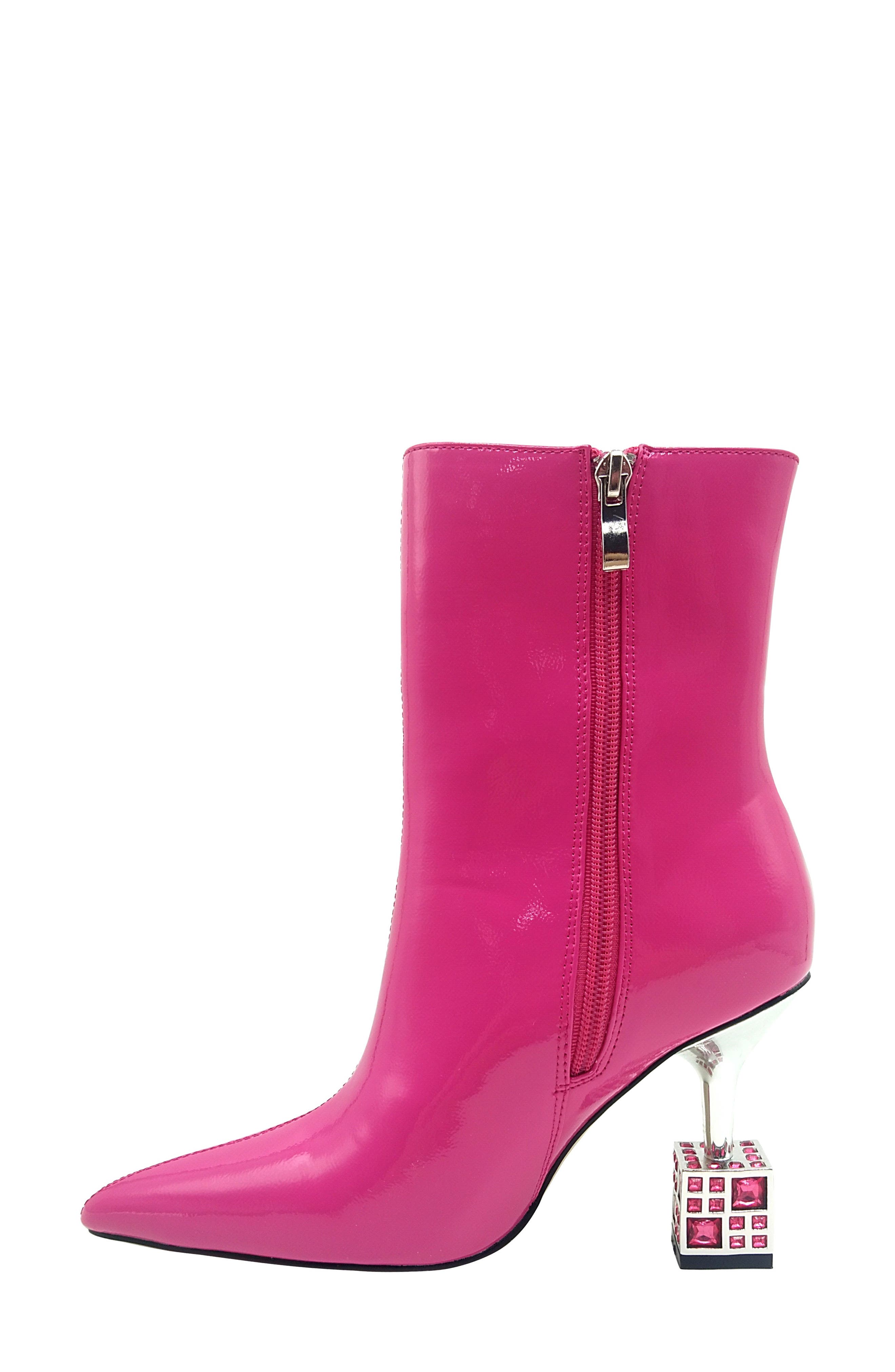 LADY COUTURE Crown Pointed Toe Bootie, Alternate, color, Fuchsia