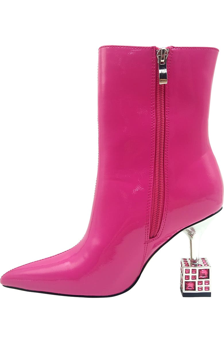 LADY COUTURE Crown Pointed Toe Bootie, Alternate, color, Fuchsia