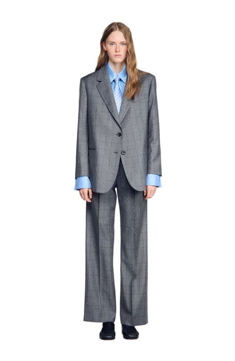 Checked wool jacket