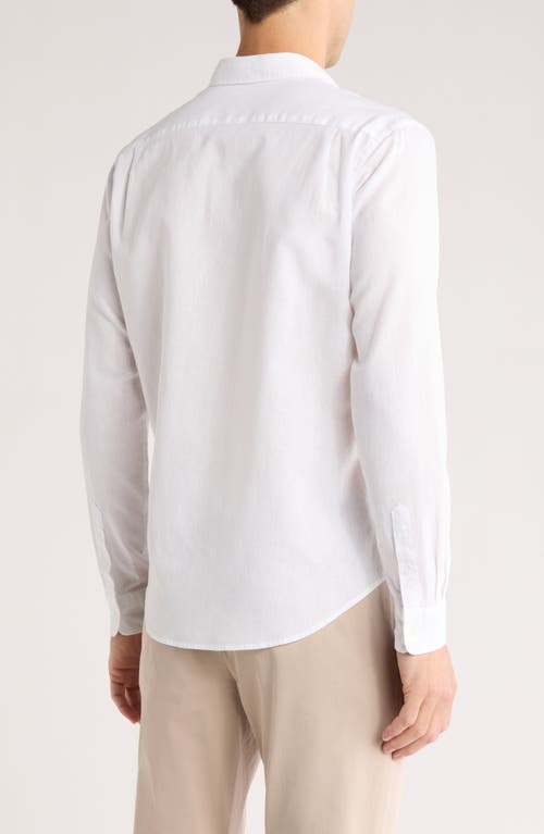 Vince Classic Fit Linen Blend Button-up Shirt In Optic White