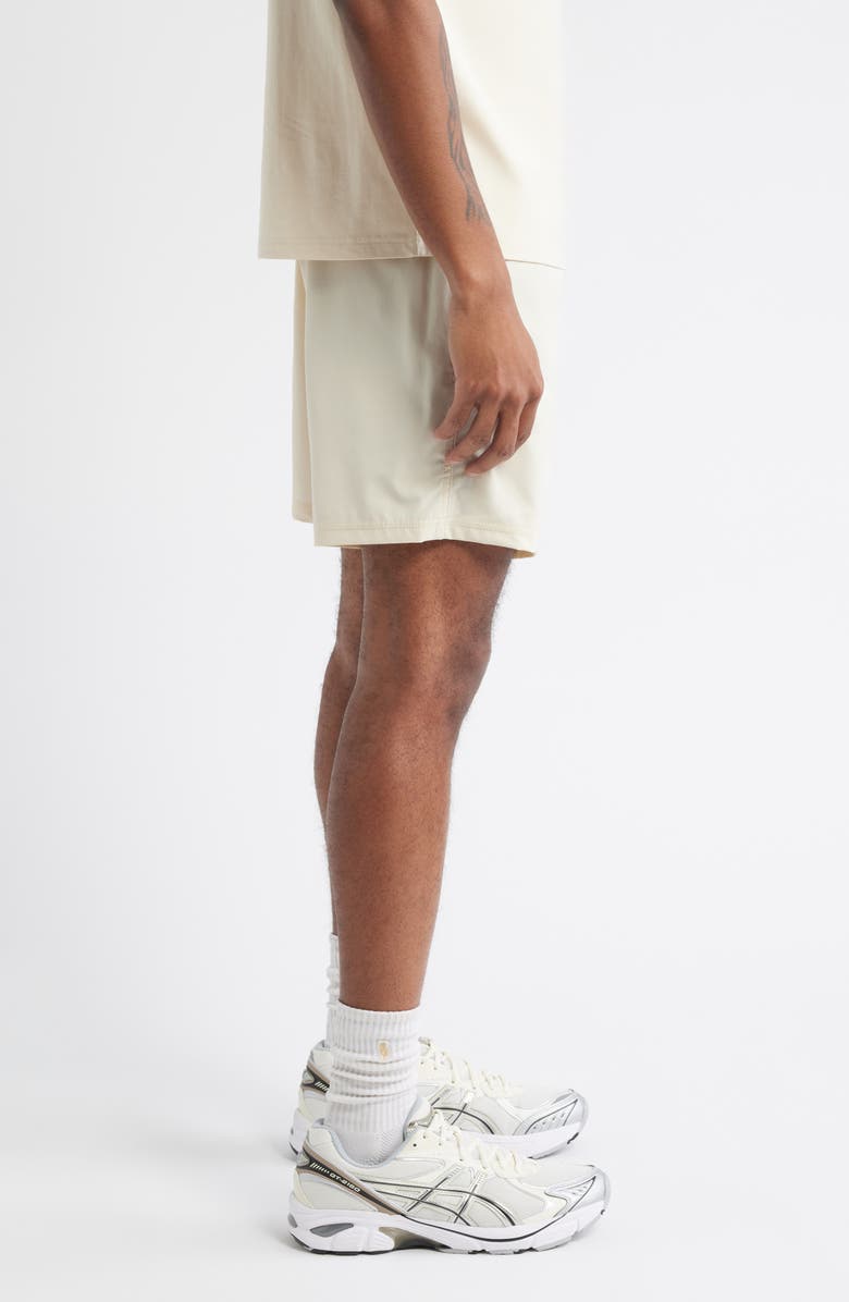 SANTO STUDIO Tempo Faith Over Fear Tech Shorts, Alternate, color, Cream