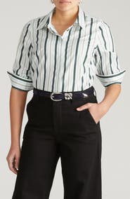 Universal Standard Elbe Stretch Poplin Button-Up Shirt