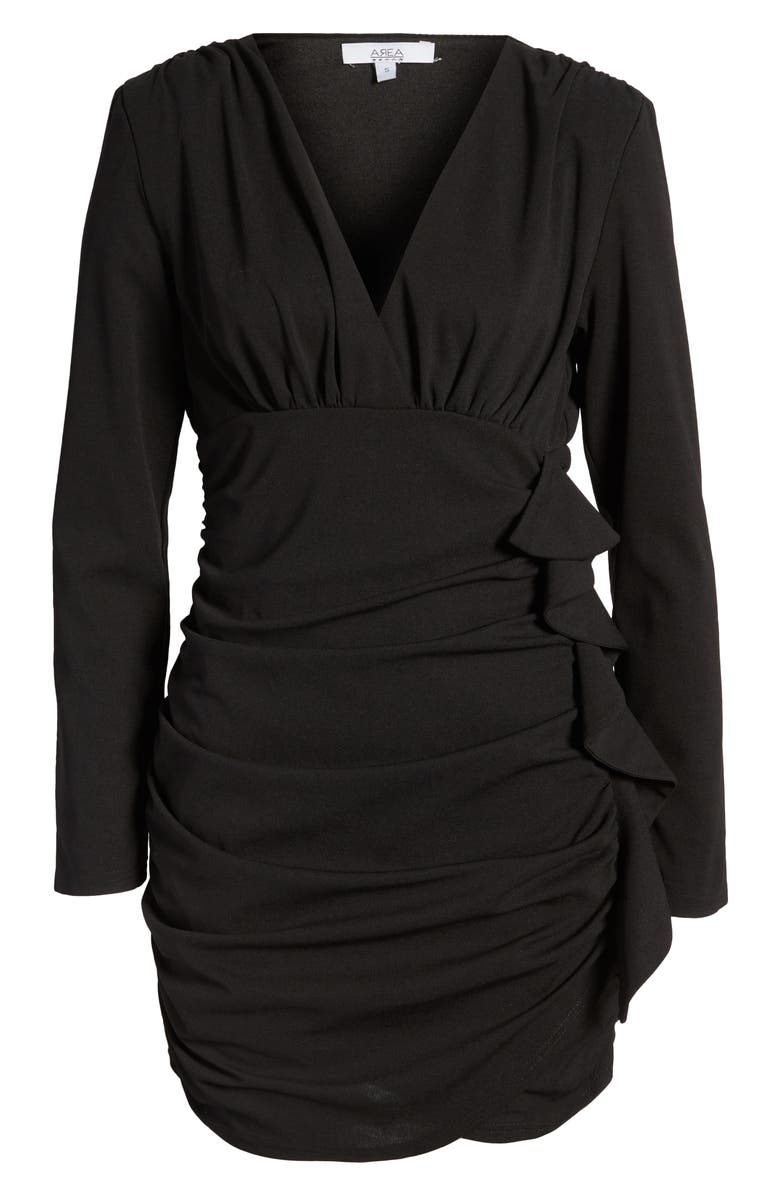 AREA STARS Ruched Long Sleeve Mini Dress, Alternate, color, 
