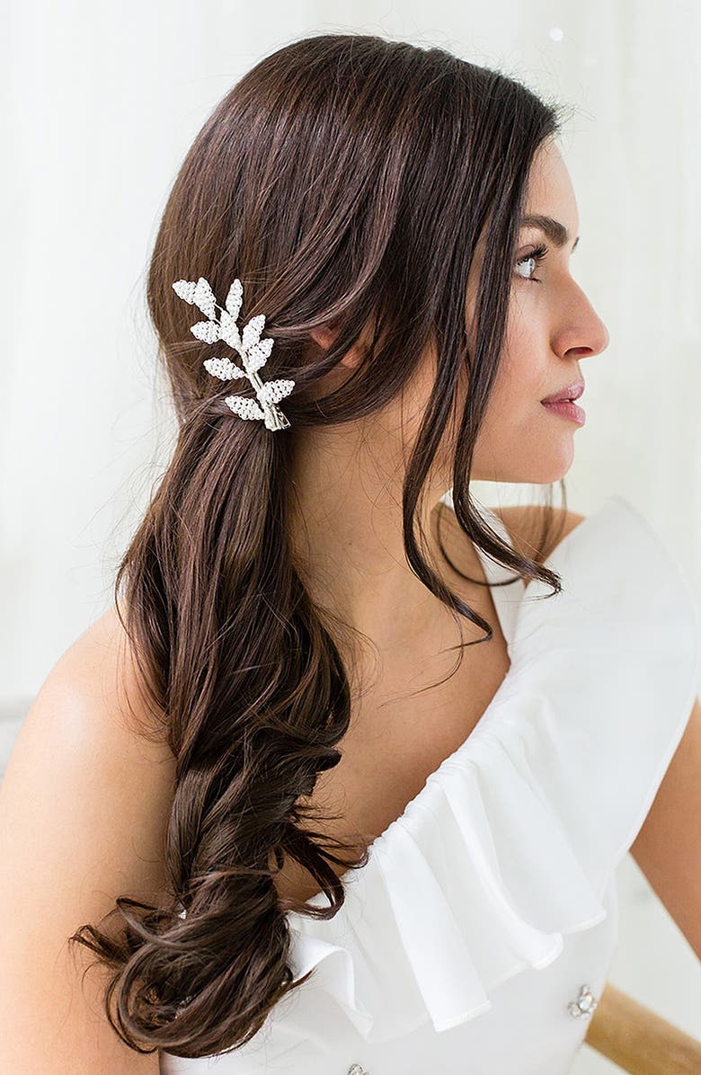 Brides & Hairpins Petra Hair Clip, Main, color, Silver