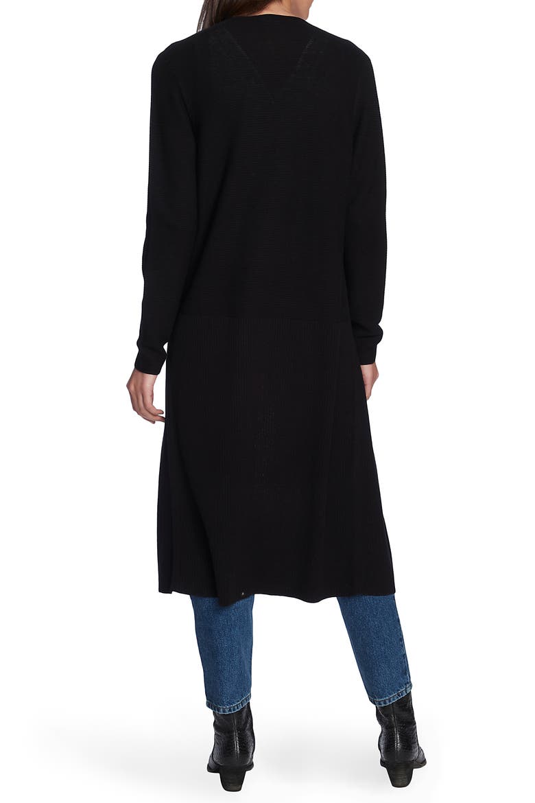 Long Cotton Blend Cardigan, Alternate, color, RICH BLACK