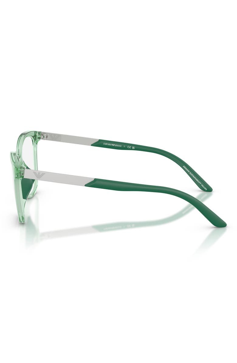 Emporio Armani Kids' 48mm Butterfly Optical Glasses, Alternate, color, Shiny Green / Demo Lens