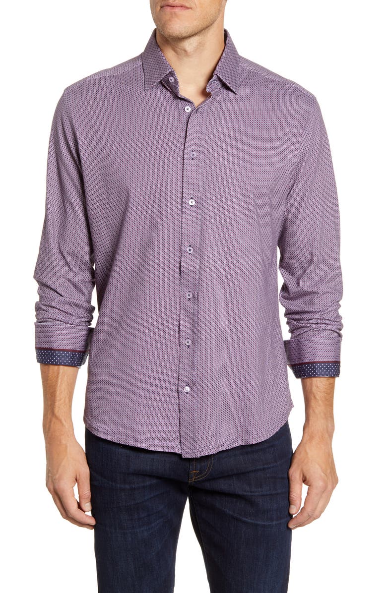 Stone Rose Regular Fit Button-Up Performance Shirt, Main, color,