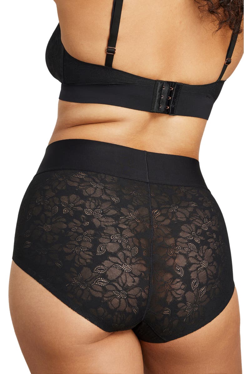 Siella Soft Lace Boy Brief, Alternate, color, Black