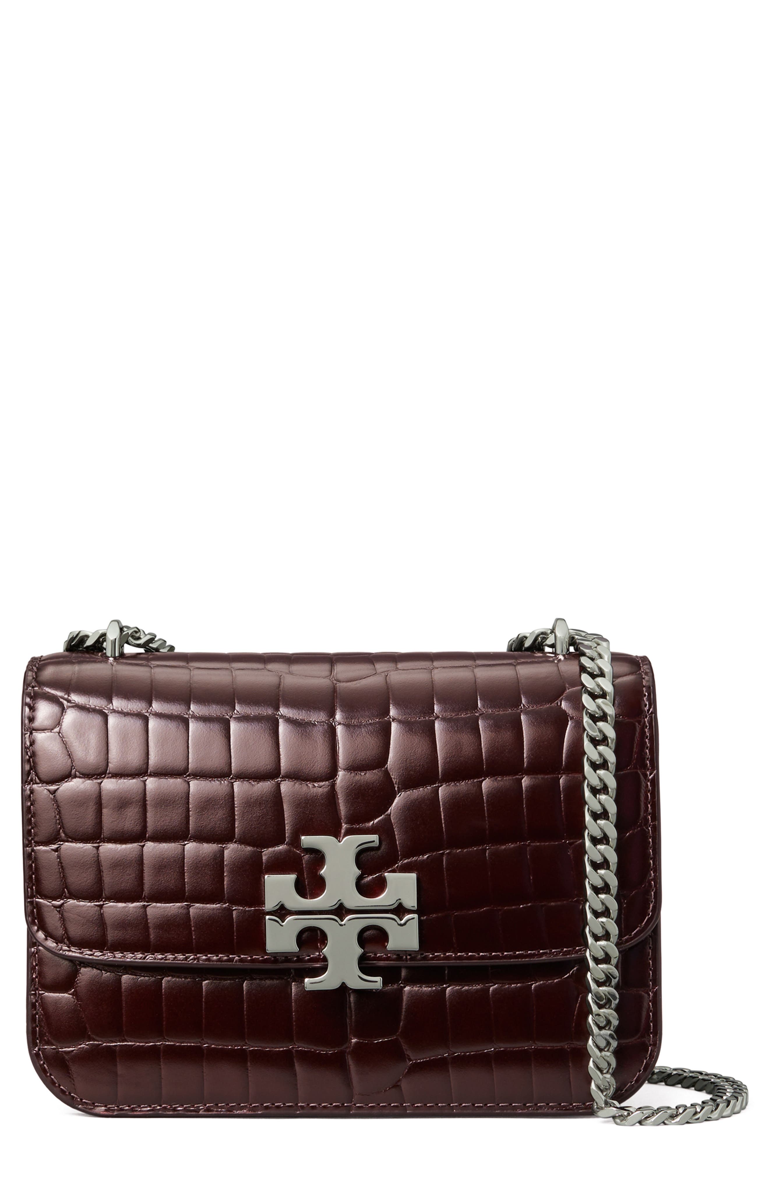 Small Eleanor Convertible Croc Embossed Leather Shoulder Bag, Main, color, ALBAROSSA