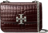 Tory Burch Small Eleanor Convertible Croc Embossed Leather Shoulder Bag