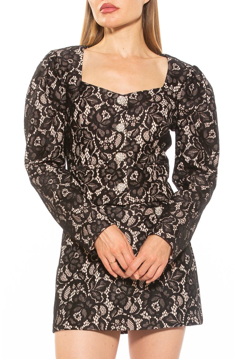 Rowan Lace Jacket, Main, color, BLACK