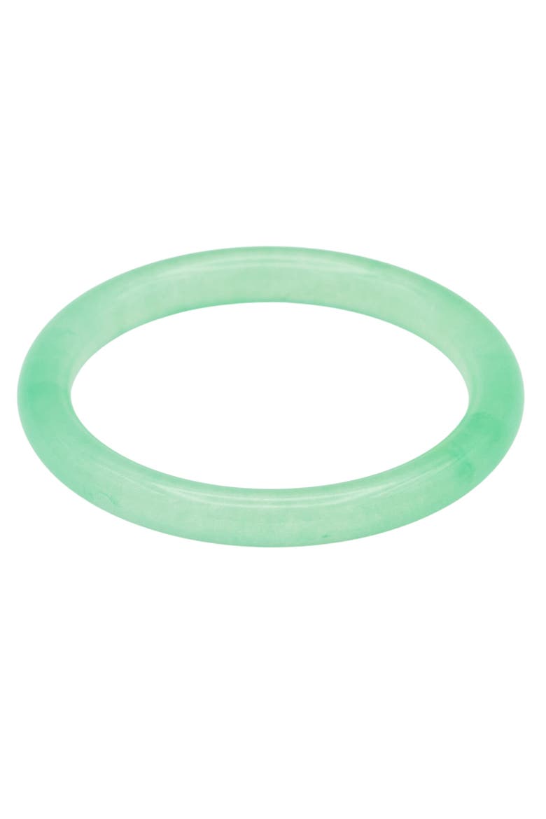 Pond Cyan Skinny Round Jade Stone Bangle, Main, color, Cyan
