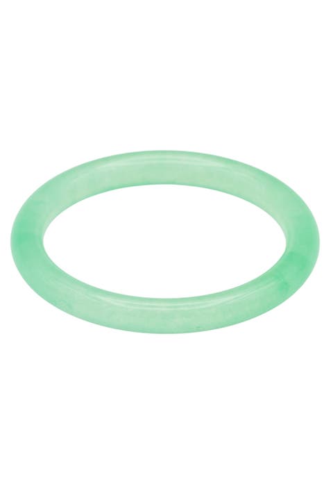 Pond Cyan Skinny Round Jade Stone Bangle