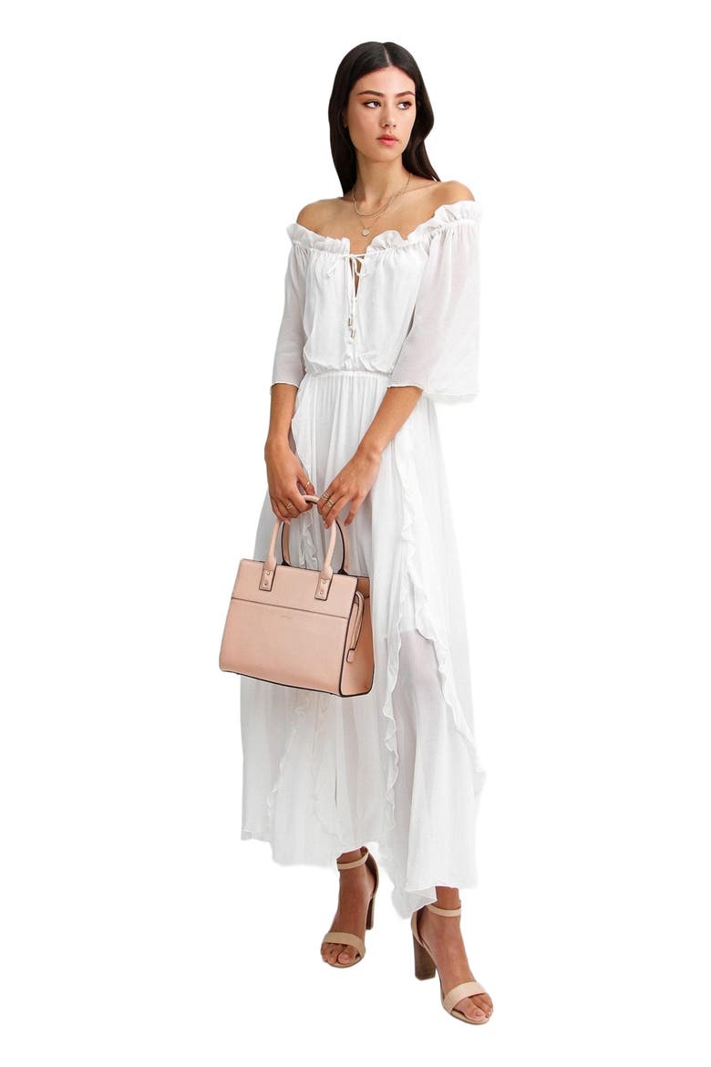 Amour Amour Ruffled Midi Dress, Alternate, color, White