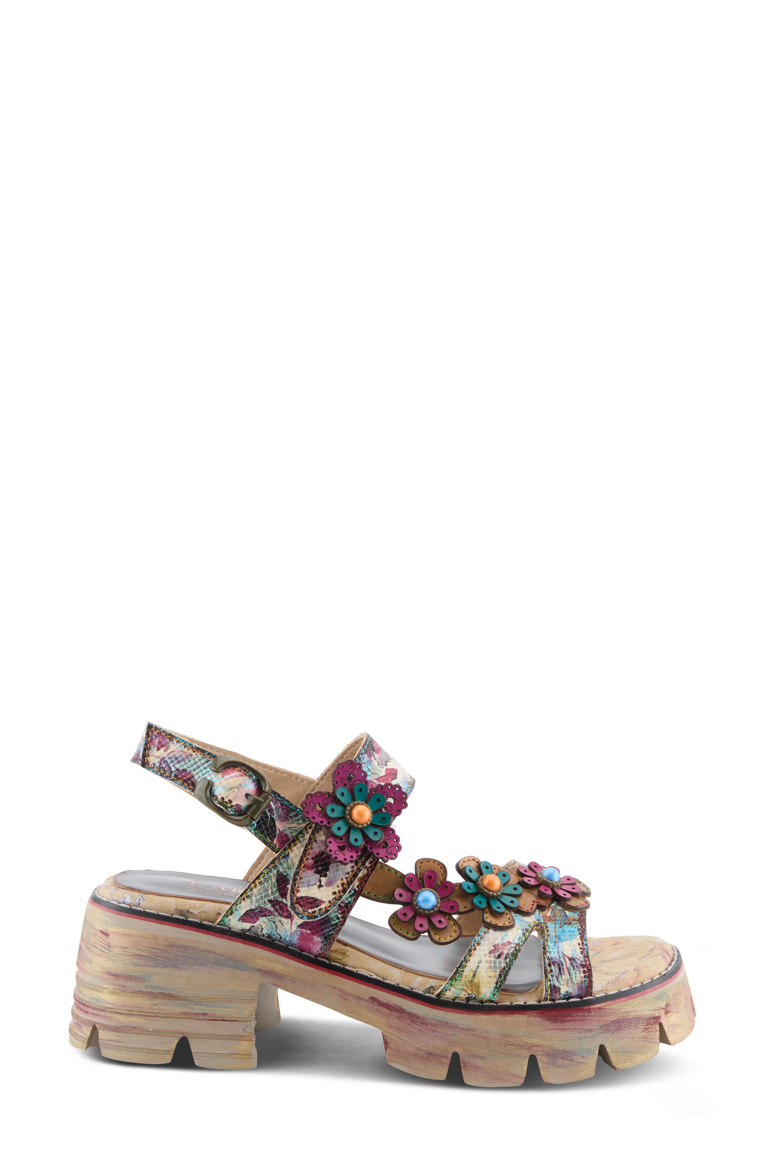 L'Artiste by Spring Step Macha Lug Sole Sandal, Alternate, color, Plum Multi