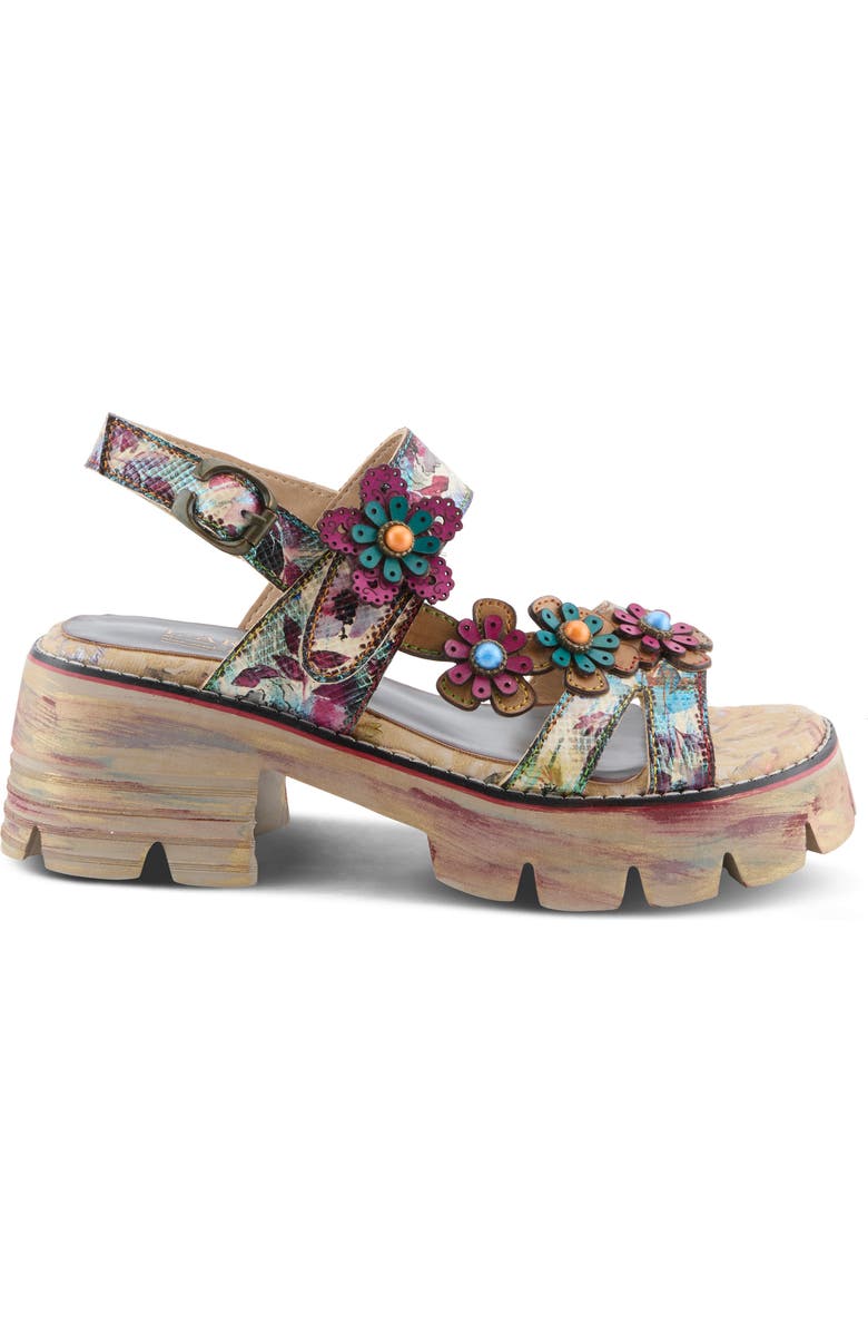 L'Artiste by Spring Step Macha Lug Sole Sandal, Alternate, color, Plum Multi