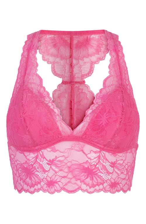 Shop Hunkemoller Hunkemöller Stormi Lace Racerback Bralette In Sangria Sunset