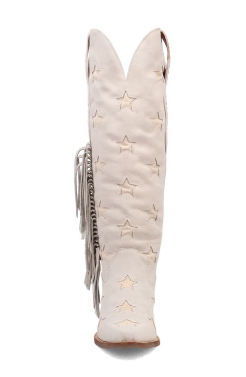 Dingo Super Star Knee High Western Boot In White