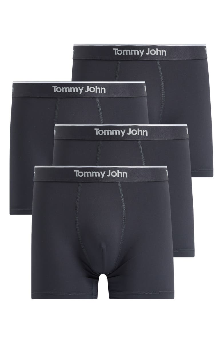 Tommy John Micro Stretch 4-Pack 4-Inch Boxer Briefs, Alternate, color, Black