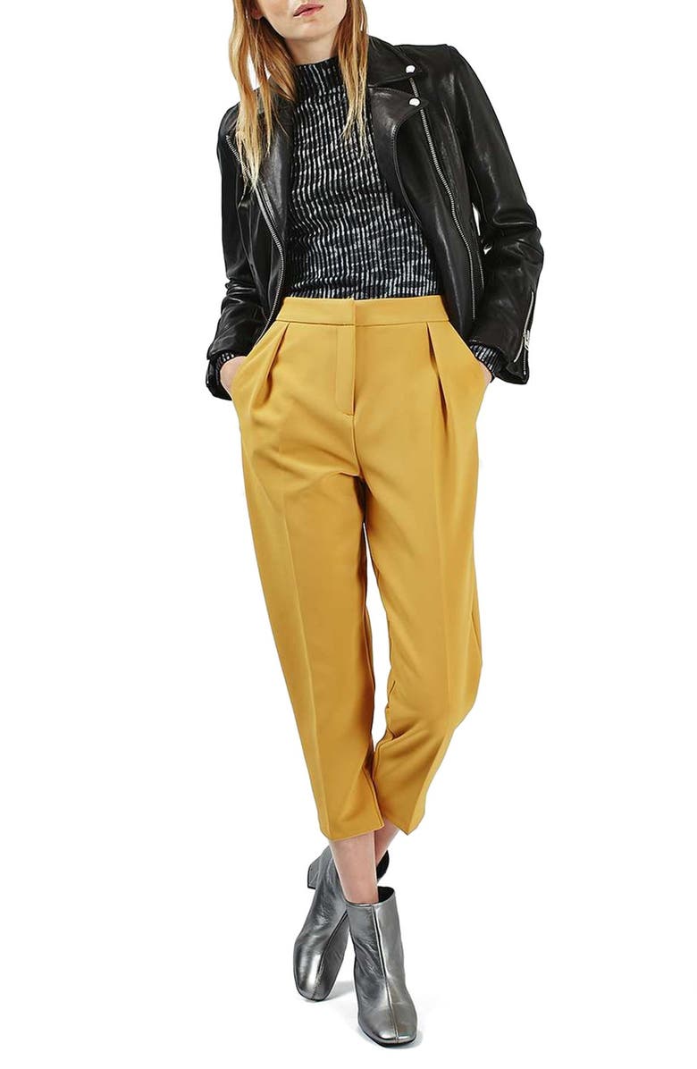 Topshop Animal Print Ribbed Turtleneck, Alternate, color,