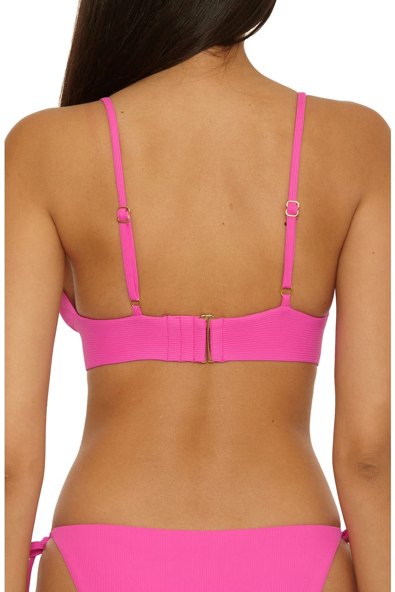 Modern Edge Halter Bikini Top, Alternate, color, ROSE BERRY