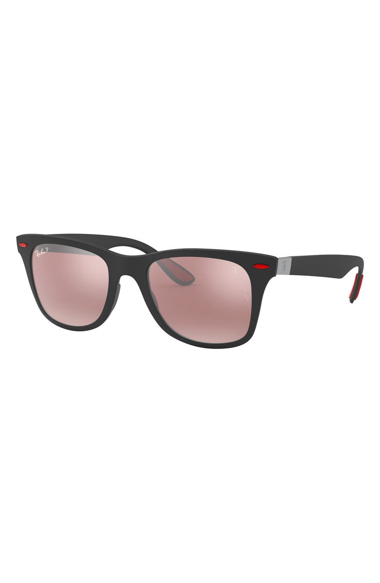 Ray-Ban x Scuderia Ferrari 52mm Polarized Square Sunglasses, Alternate, color, 