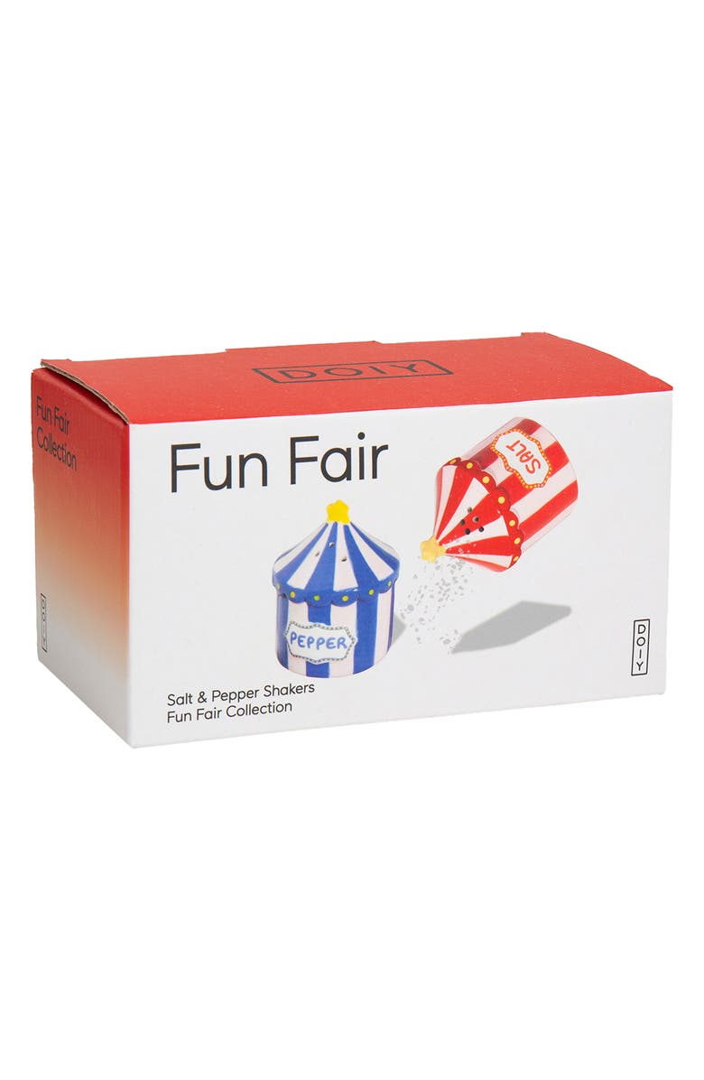 doiy Funfair Ceramic Salt & Pepper Shakers, Alternate, color, Blue/ Red