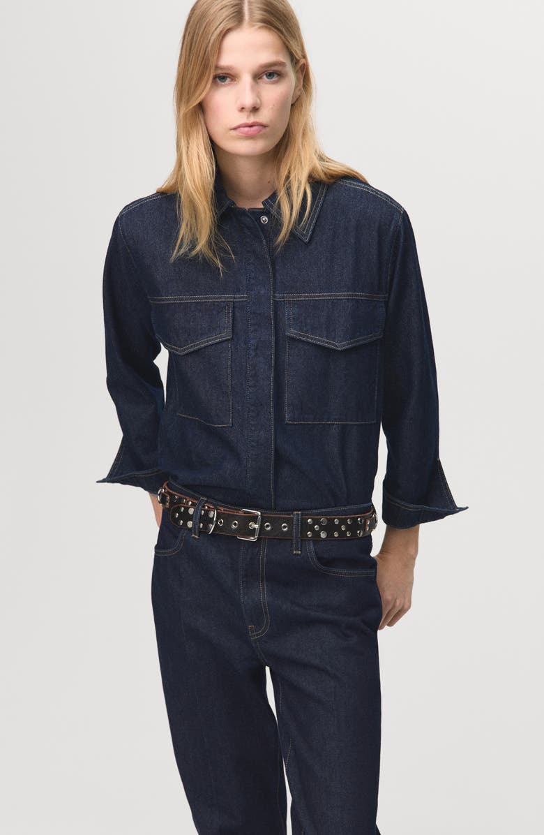 MANGO Straight Leg Jeans, Alternate, color, Dark Blue