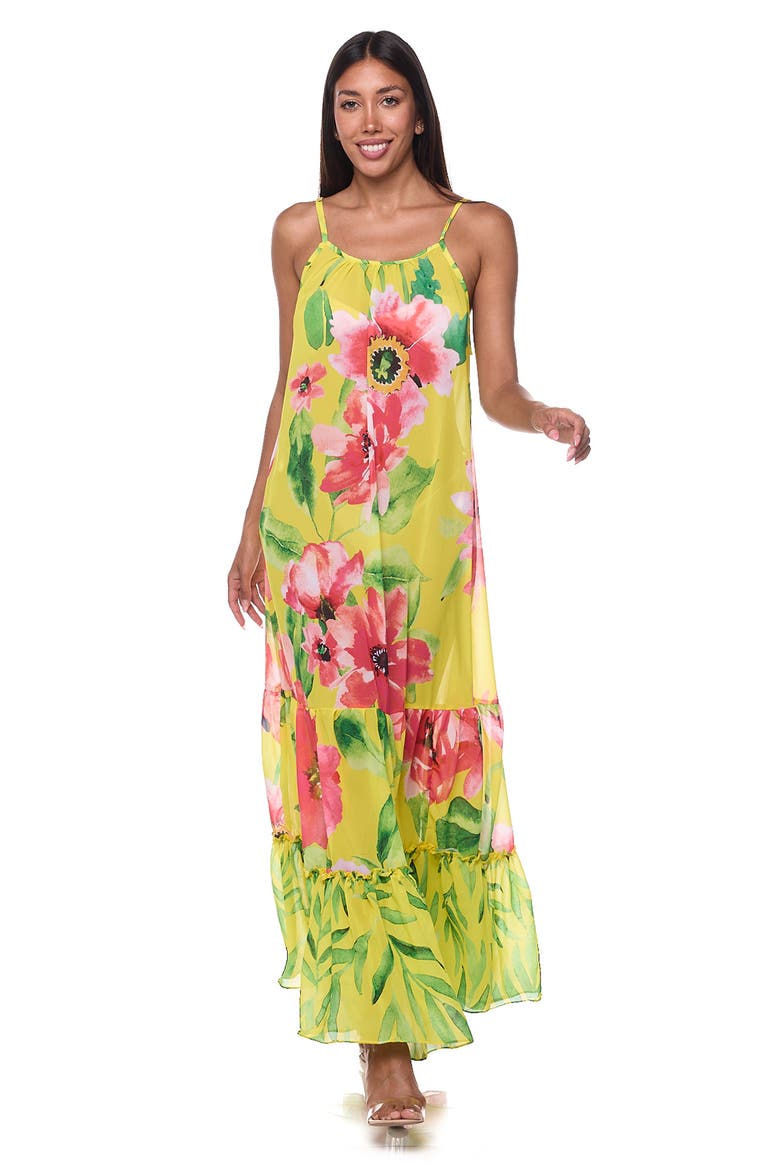 Tiered Cover-Up Maxi Dress, Alternate, color, YELLOW