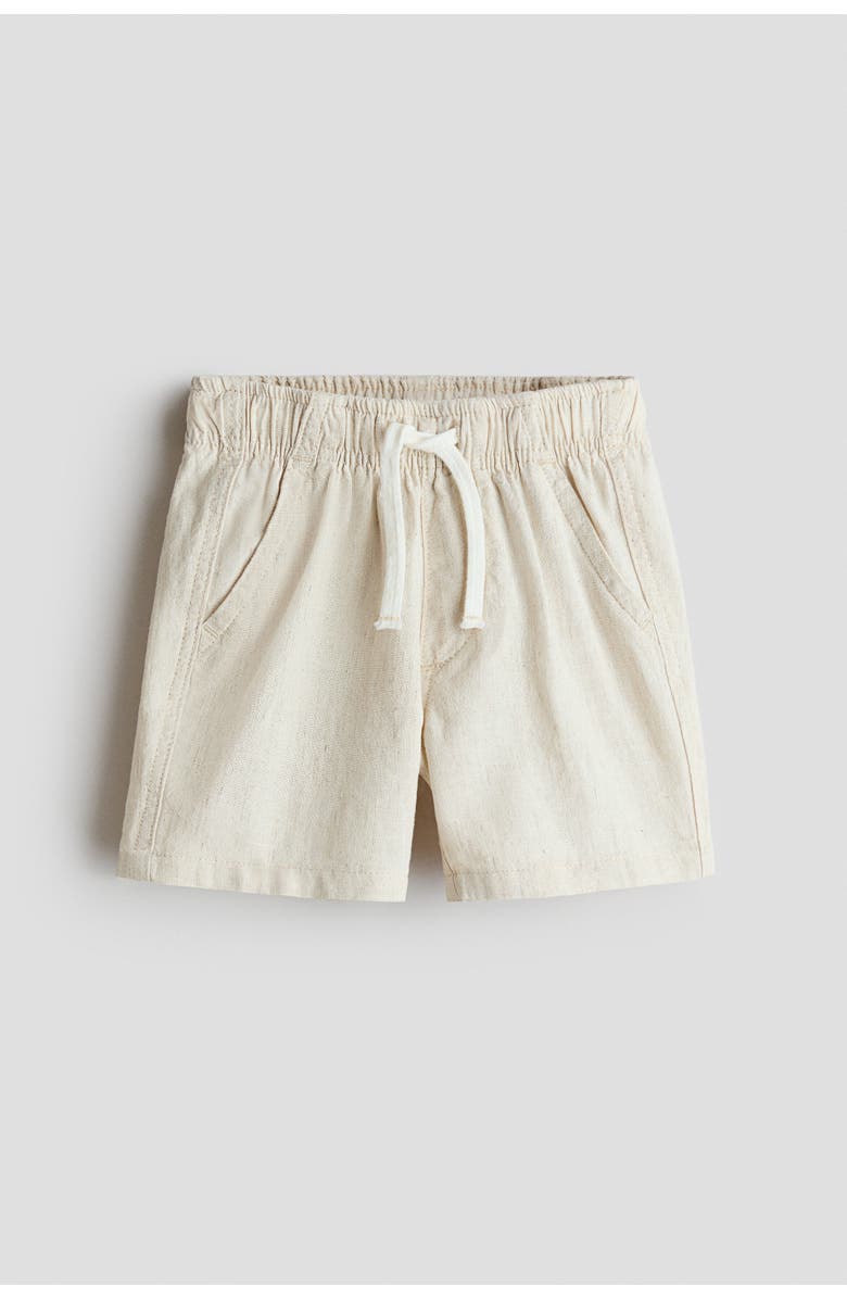 H&M Linen-blend Shorts, Main, color, Light Beige