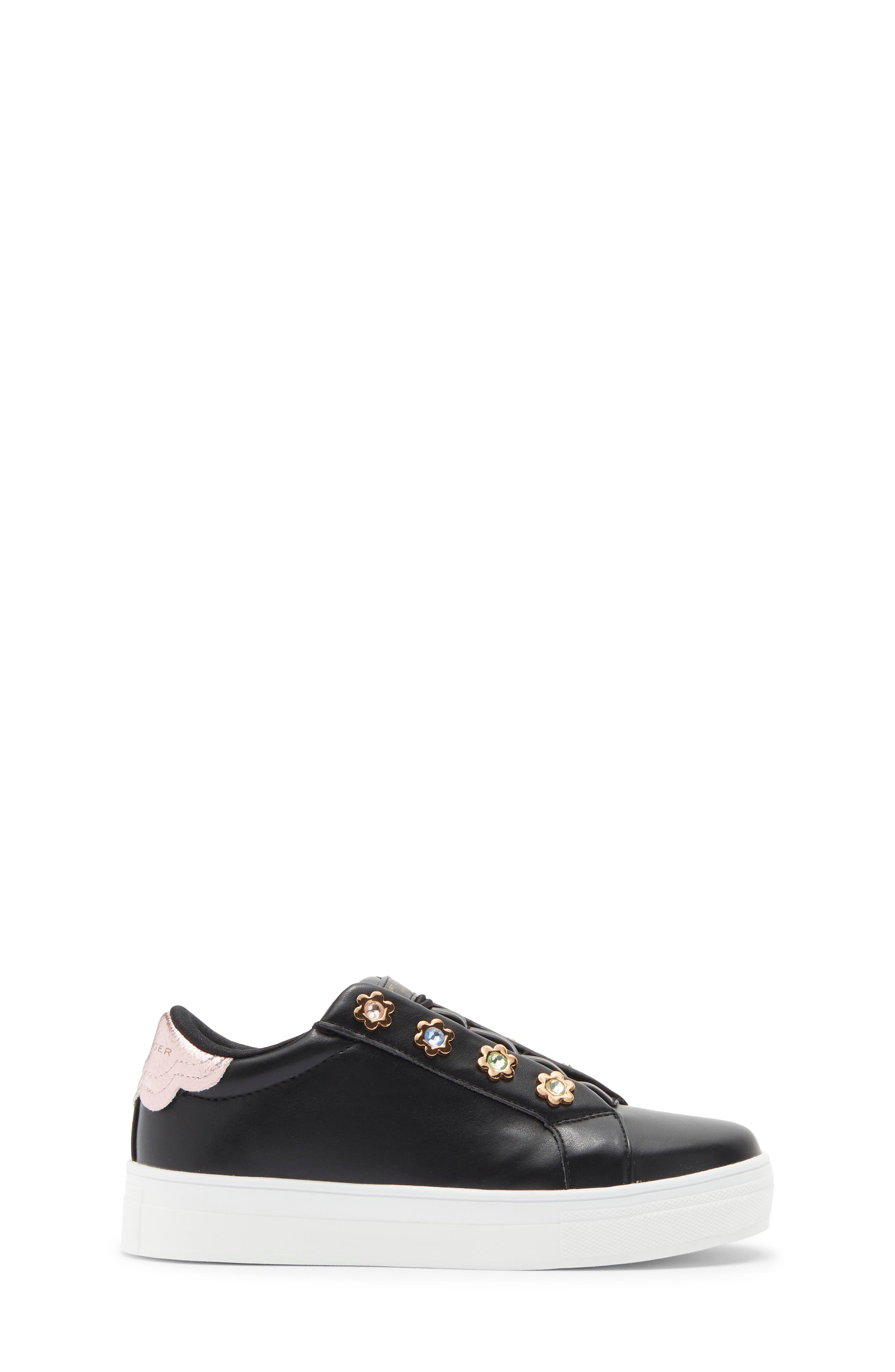 Kids' Mini Liviah Flower Slip-On Sneaker, Alternate, color, BLACK